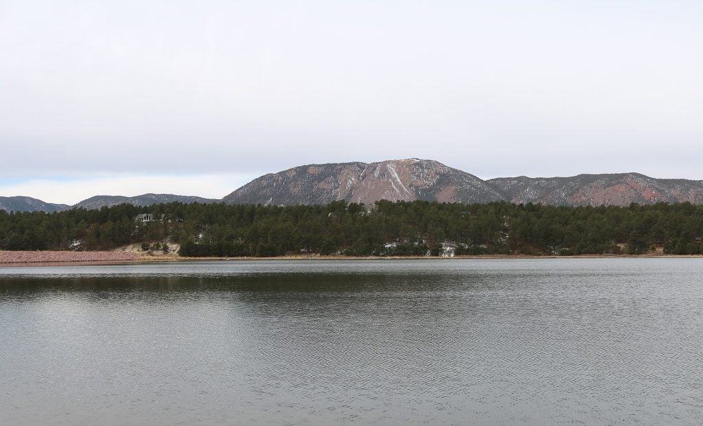 Monument Lake with Mount Herman behind it
